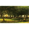 thumbnail image 2 of Worthington Whittredge 18x12 Black Ornate Wood Framed Double Matted Museum Art Print Titled - Noon in the Orchard (1900), 2 of 5