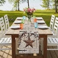 thumbnail image 4 of Table Runners 72 Inches Long Dress Scarves, Texas Star Vintage Farmhouse Kitchen/Dining Table Runner, Coffee Tablerunners, Brown Retro Berry Beige Wooden 18x72 Inch, 4 of 9