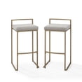 thumbnail image 3 of Crosley Tabourets de Bar Harlowe en Velours/acier Moderne, Gris (Ensemble de 2), 3 of 5