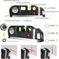 thumbnail image 3 of HLONK Laser Level Line Tool  Multipurpose Level Kit Standard Cross Line Leveler Beam Tool with Metric Rulers 8ft/2.5M for Picture Hanging Cabinets Tile Walls Condition by, 3 of 8