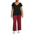 thumbnail image 2 of Terra & Sky Women's Plus Size Knit Pants, 28" Inseam, 2 of 5