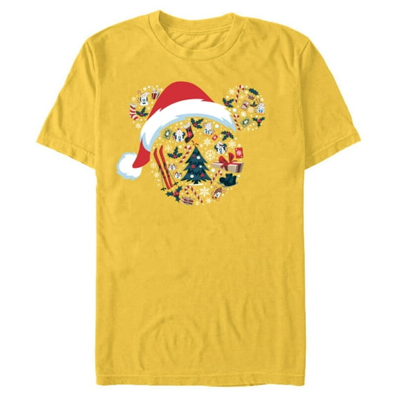Disney Mickey Mouse Icon Winter Lodge Standard - Short Sleeve Blended T-Shirt for Adults – Customized-Yellow