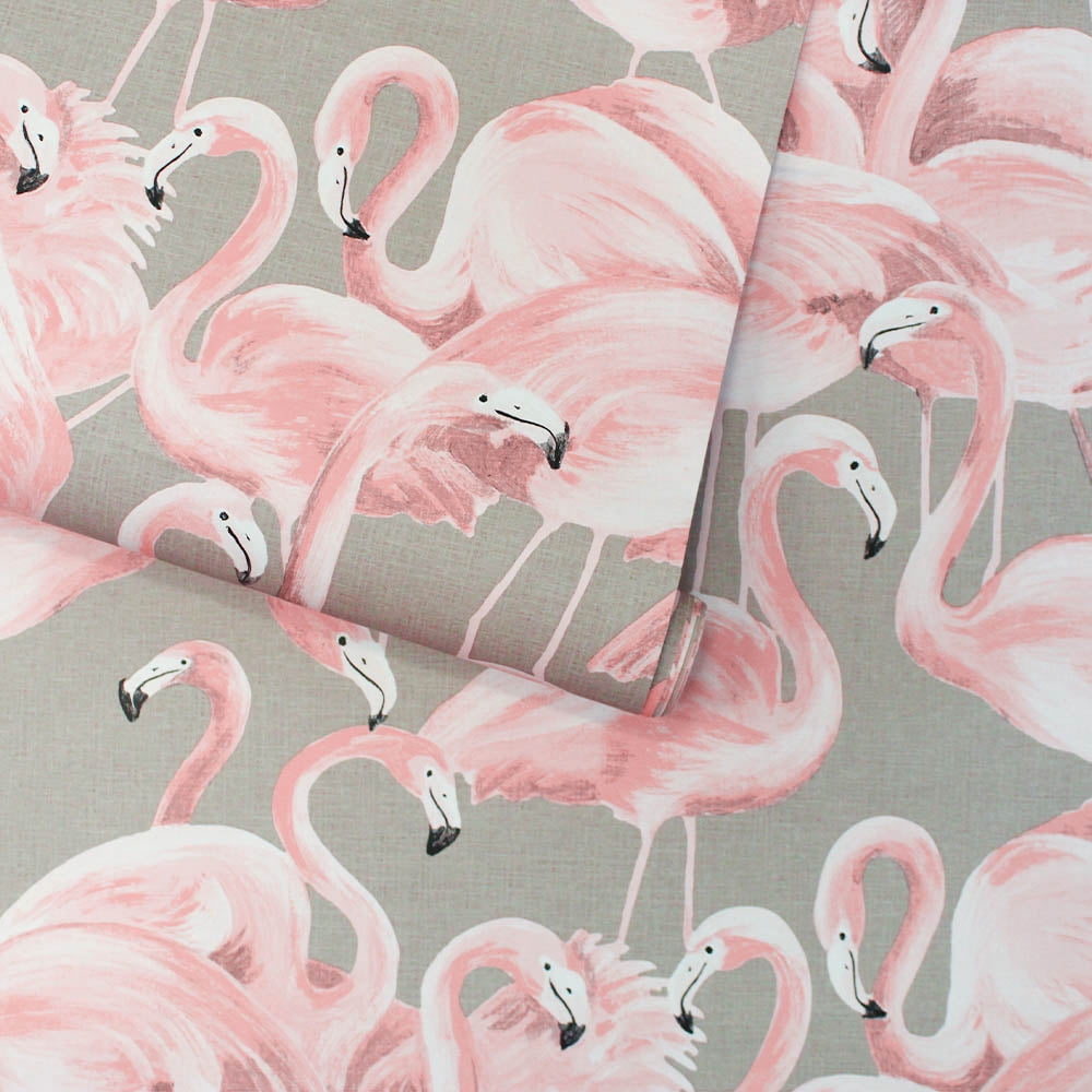 Tempaper Flamingo Ballerina Pink Tropical Peel and Stick Wallpaper, 20.5" x 16.5'