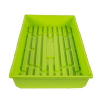 SUNPACK 10” x 20” Mega Plastic Seed Starting Tray, Lime Green, 2.5” - No Drainage Holes, Ideal for Greenhouses or Indoor Gardening - Made of Thick, Strong Plastic