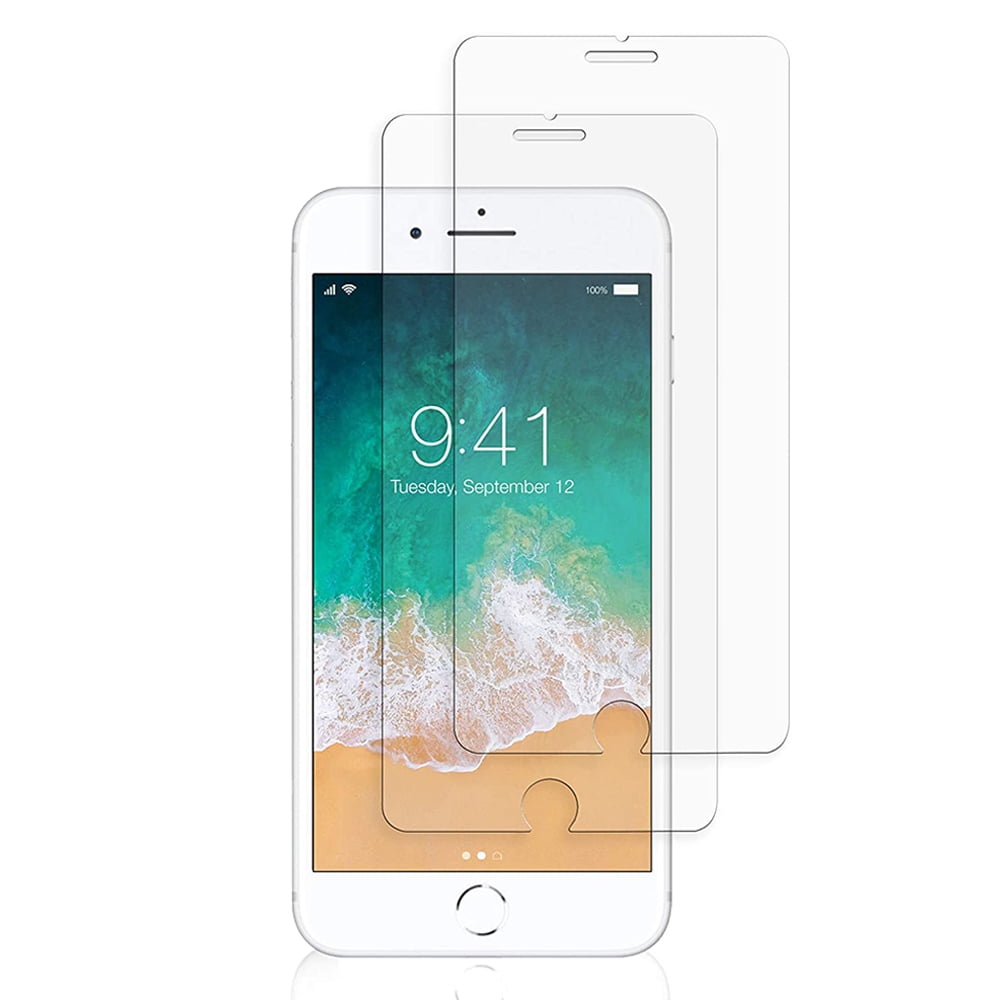 Details about   iPhone 6+ 7+ Plus Tempered Glass Screen Protector Plus Cleaning Wipes 2 Pc 8+ 