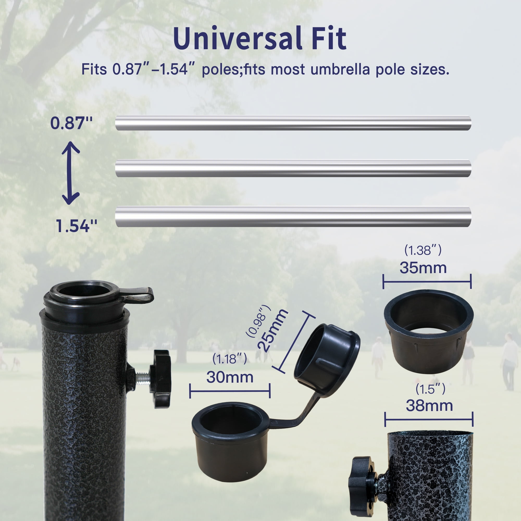 AMMSUN Patio Umbrella Steel Anchor Heavy Duty Ground Auger Base with Forks for Outdoor Lawn