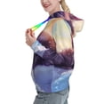 thumbnail image 2 of Lsque Colorful Cloud Sleeping Cat Pattern Casual Women's Hoodie,Hooded Sweatshirt with Kangaroo Pocket,Pullover Hoodie with Eye-catching Drawstrings-X-Large, 2 of 7