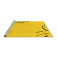 thumbnail image 2 of Ahgly Company Machine Washable Indoor Round Solid Yellow Modern Area Rugs, 8' Round, 2 of 4