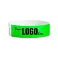 thumbnail image 1 of WristCo Neon Green Custom Imprint Wristbands - 1,500 Count Tyvek ¾” x 10”- Add Any Text Logo and Image & Receive Printed Wrist Band Bracelets for Events Concert Party Festival Security Admission VIP, 1 of 4