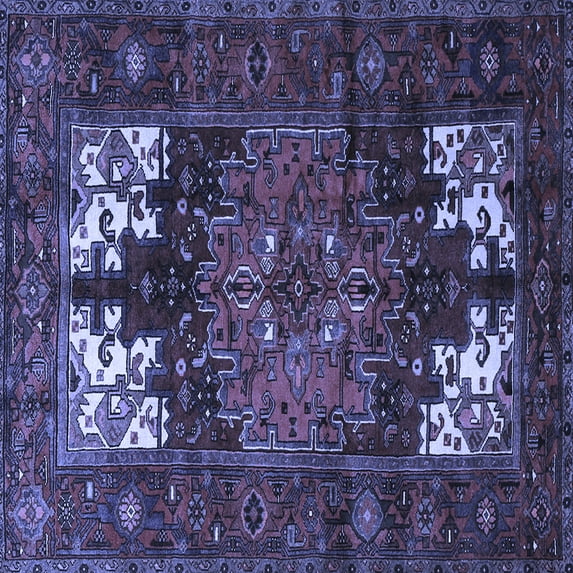 Ahgly Company Indoor Square Persian Blue Traditional Area Rugs, 8' Square