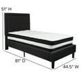 thumbnail image 5 of Flash Furniture Roxbury Twin Size Tufted Upholstered Platform Bed in Black Fabric with Pocket Spring Mattress, 5 of 5