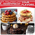 thumbnail image 4 of 4 Inch Double Mini Waffle Maker Machine, Chaffle Maker, Waflera Electrica, Small Iron for Waffles, Keto Chaffles, Hash Browns, Cookies, Grey, 4 of 4