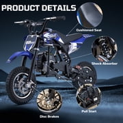 Pescroa Gas Dirt Bike with 27 Miles Max Range, 39cc Dirt Bike for Kids, Kids Dirt Bike with 18 MPH Max Speed, Gas Powered Dirt Bike with 132 LBS Capacity, Mini Motorcycles for Kids, Gas Mini Bike