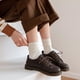 thumbnail image 4 of Calcetines apilables de doble aguja para otoño e invierno, calcetines de mujer de media caña, calcetines de algodón de color liso, calcetines blancos de moda que combinan con todo, 4 of 6
