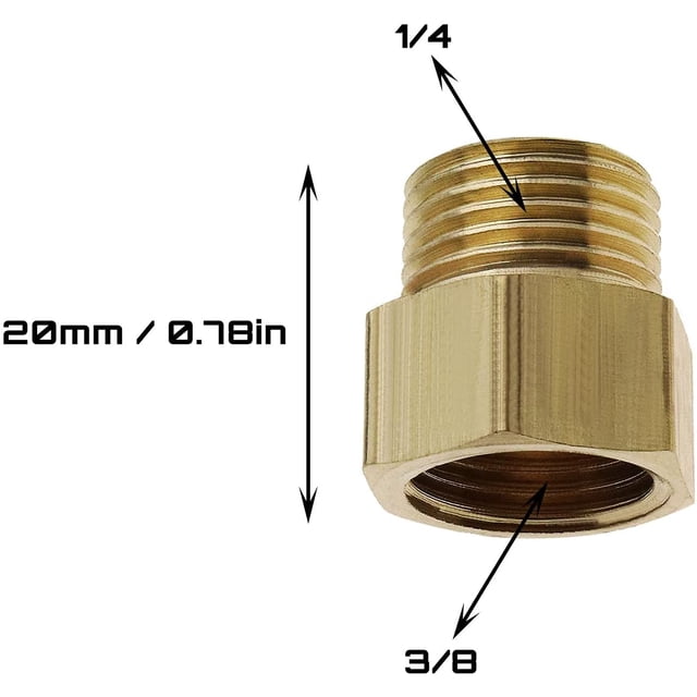 4 piezas de manguera de 3/8 ''hembra a 1/4'' macho adaptador de boquilla hexagonal rosca BSP conector de latón,