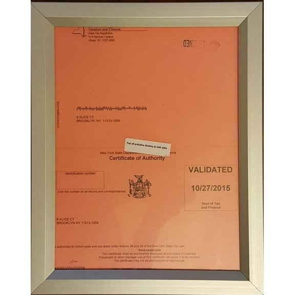 Sales Tax Aluminium Frame 8.5" X 11" ( Heavy Duty - Aluminum)