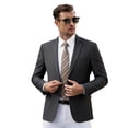 thumbnail image 4 of Fgnfyis Blazer for Men Modern Slim Fit Two Button Tailored Business Jacket for Formal Attire Jackets for Men Grey XXL, 4 of 4