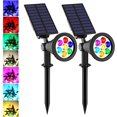 thumbnail image 1 of Focos solares LED, 7 luces LED solares que cambian de color para jardín, luces de seguridad, luces de camino, luces de paisaje para patio, césped, árbol, patio, jardín (paquete de 2), 1 of 5