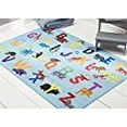 thumbnail image 3 of Eric Carle Elementary Alphabet Machine Washable Educational Kids Area Rug, 4'11"x6'6" Rectangle, Blue/Orange, 6 feet, 3 of 3