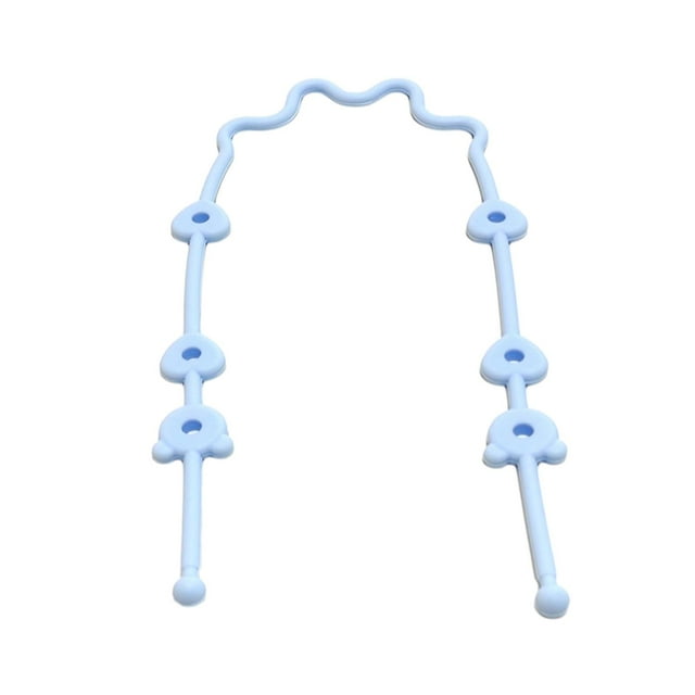 Cadena de chupete de silicona,Correas de seguridad de cadena de chupete de silicona para niños y niñas,Soporte para chupete Cadena de silicona Juguete para biberón,Correa Chupete Cordón Azul