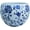 Blue and White Flower Print, variant on Old world ceramic blue and white round planters or garden pots 4 prints available,blue and white Asian floral print