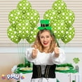 thumbnail image 3 of PMU Patrick's Day Balloons 11in Premium Lime Green with All-Over print white Shamrocks Pkg/25, 3 of 7
