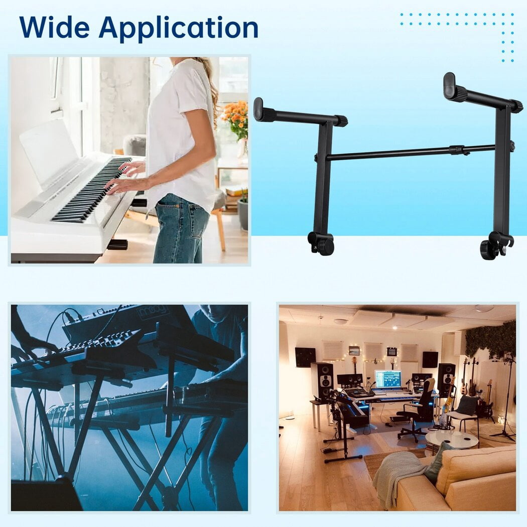 Second Tier Keyboard Stand, Extension Adapter for Keyboard Supports with Adjustable Width, Universal Iron Extension Stand for Electronic Organs