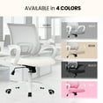 thumbnail image 6 of CELTOSS White Office Chair, Adjustable Height, Ergonomic Lumbar Support and Armrests for Adults, Ivory, 6 of 9