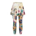 thumbnail image 5 of FUIALDOLG Abstract Hippie Flower Skirted Full Length Yoga Leggings with Pockets for Women Lady 70S 80S Clothes Dragonfly Tennis Skirt With Legging Tight Stretchy Athletic Pants,Size S, 5 of 7