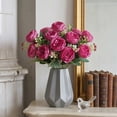 thumbnail image 4 of Artificial Peony Bouquet, Realistic Faux Peony Rose Flowers Full Bloom Arrangement Long Lasting Floral Decor, Wedding Centerpiece Vase Display Home Decoration for Bridal Shower Party Living Room, 4 of 6