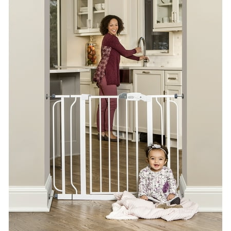 Regalo Easy Step Extra Wide Metal Walk Through Baby Safety Gate, White, Ages 6 to 24 Months