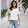 thumbnail image 6 of SUNBS Blouses for Women Short Sleeve Lace Tops Dressy Casual Tees, Sizes S-2XL, 6 of 10