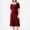 Wine, variant on Womens Dresses Oversized Solid Color Square Neckline Mid-Length Dress Quick Dry Slim Fit Short Sleeve Holiday Party Dresses
