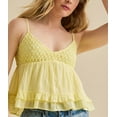 thumbnail image 4 of Women Vneck Camisole Y2k Spaghetti Strap Peplum Crop Tank Babydoll Flowy Top Trendy Summer Shirt Light Yellow L, 4 of 7