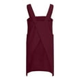 thumbnail image 5 of iHPH7 Aprons for Women with Pockets, Cotton Linen Apron for Women, Cross Back Apron Pinafore Dress, Gardening Apron, Red 3XL, 5 of 7