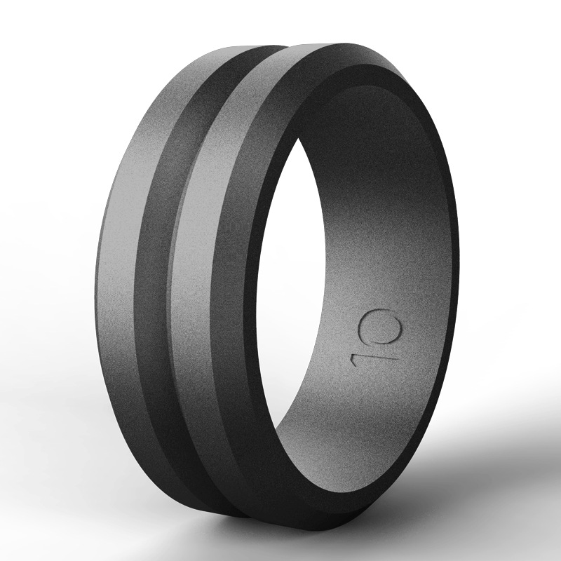 AkoaDa AkoaDa 2 Pcs Silicone Wedding Ring for Men Rubber