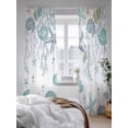 thumbnail image 3 of Teal Coastal Sheer Curtains 2 Panels Set, Starfish Coral Shell Window Sheer Curtains for Living Room/Bedroom, Summer Ocean Beach Light Filtering Rod Pocket Voile Drapes, 52" W x 108" L, 3 of 7