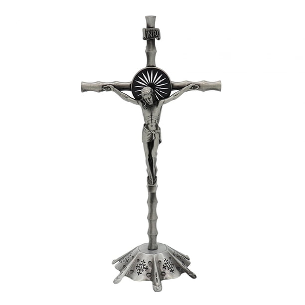 Cruz de pared Sunnimix estatua Miniatura Crucifijo Retro Argent