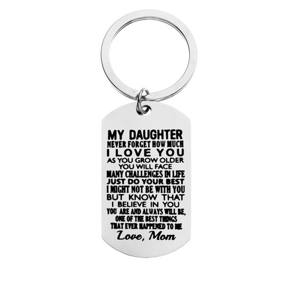 PPKVUFD To My Daughter Christmas Keychain Gifts, I Love You Daughter Keychain for Birthday Thanksgiving Present
