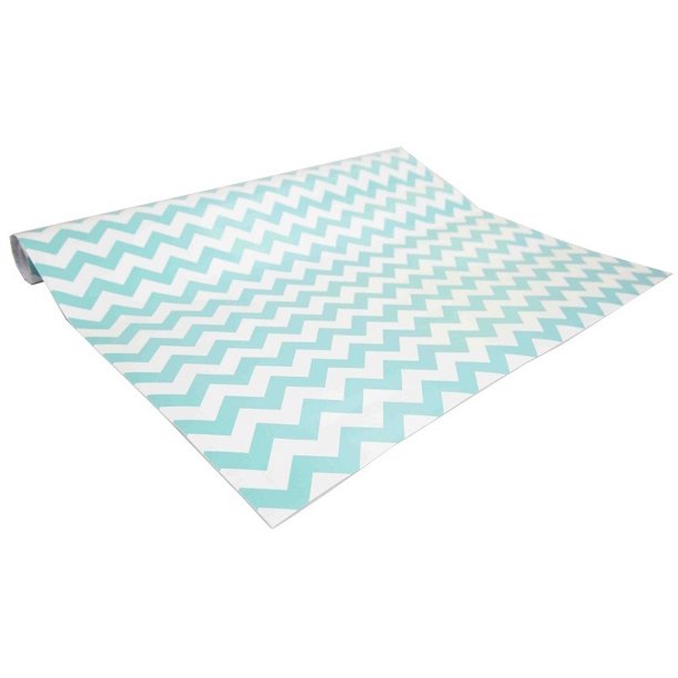 Home Basics 2Pk Shelf Liner Chevron Turquoise