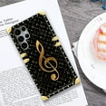 thumbnail image 6 of FKBRCL4U Compatible with Samsung Galaxy S22 Ultra Case, Black Leather Background Gold Music Notes Luxury Golden Decoration for Girl Women Soft TPU Shockproof Protective Hard PC Back, 6 of 7