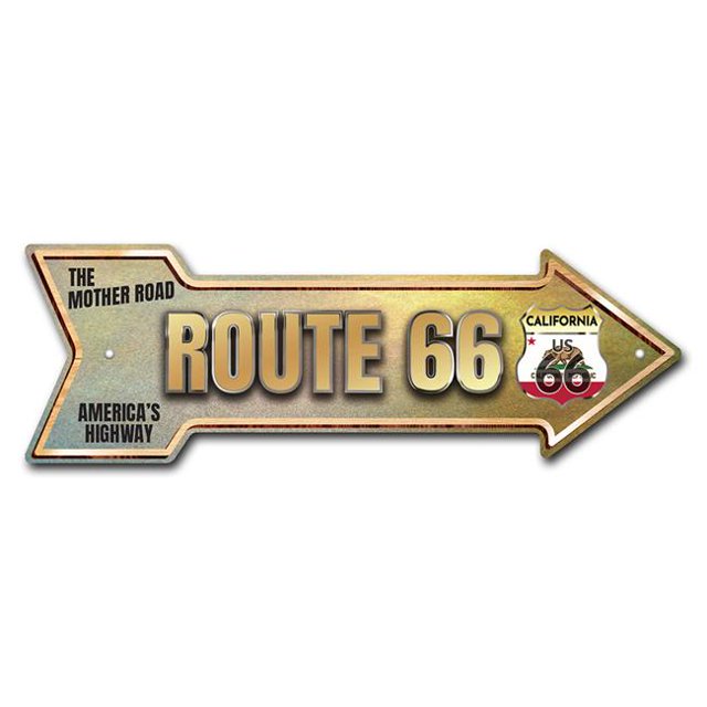 SignMission P-ARROW10-999636 10 x 30 Po Large Route 66 Californie Signe Flèche