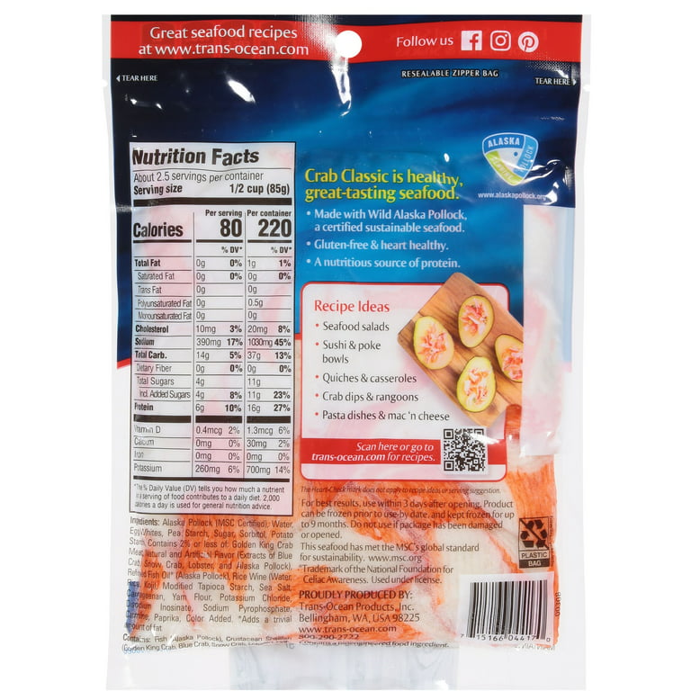 Imitation Crab Nutrition Facts - Eat This Much