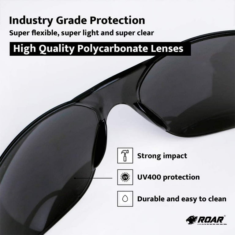 ROAR Smoke Safety Glasses 12 pairs per box Eyewear Protective Glasses  Safety