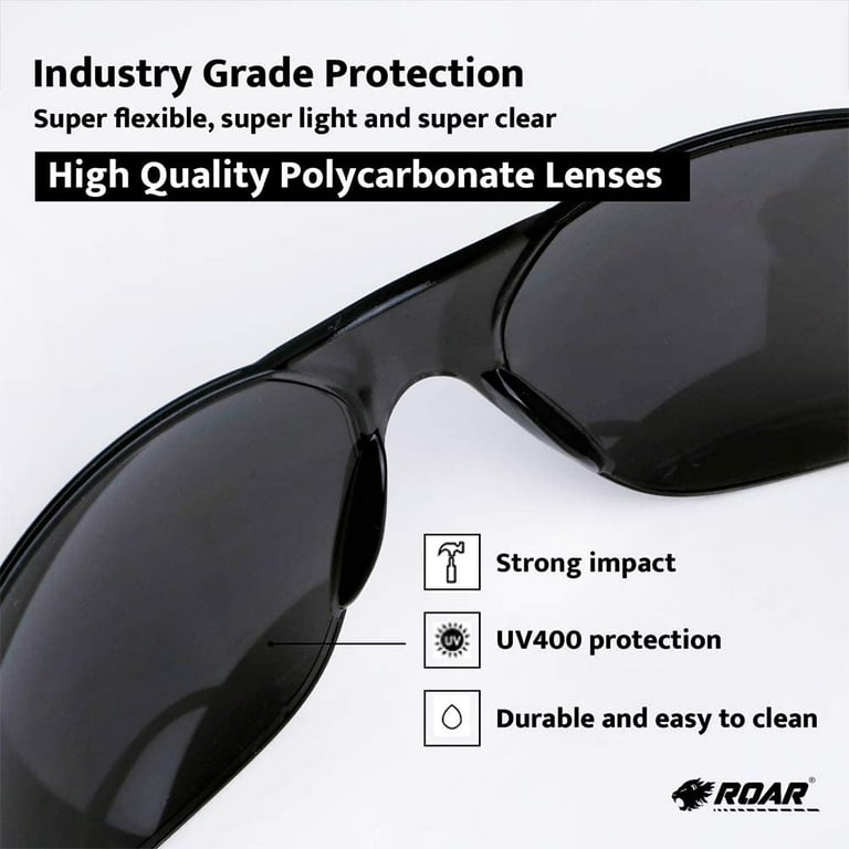 roar smoke safety glasses 12 pairs per box eyewear protective glasses  safety goggle airsoft goggle, strong impact resistant lens for laboratory