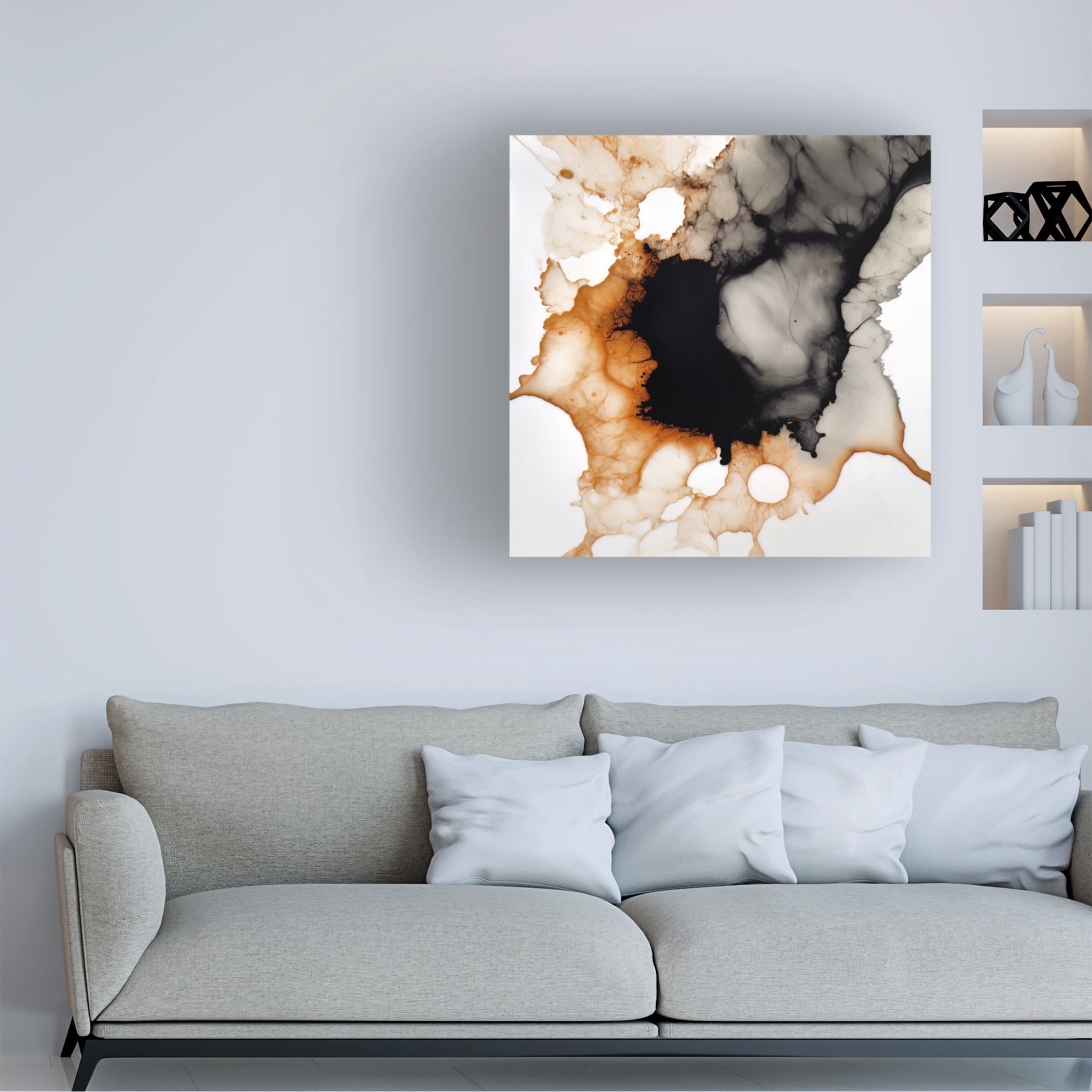Canvas Wall Art - Bilge Paksoylu 'Dreamy Ink 2' Wall Art for Living Room, Bedroom, or Office D?cor by Trademark Fine Art - 24 x 24 Inches