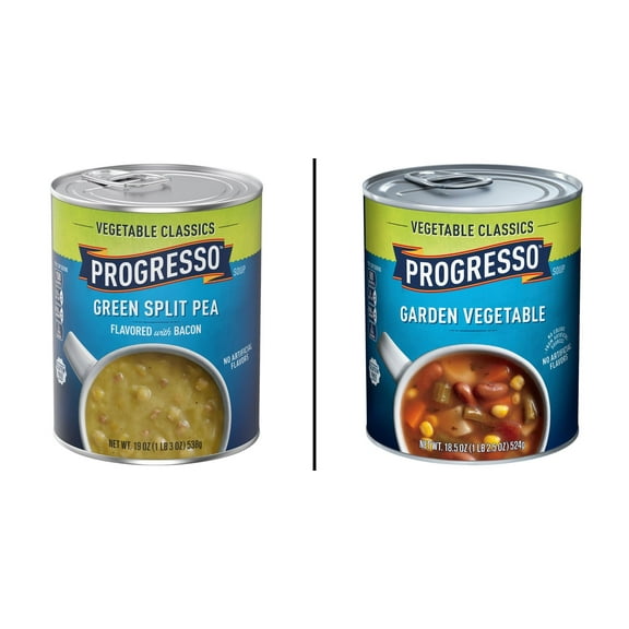Progresso Green Split Pea Soup 19 oz & Progresso Garden Vegetable Soup 18.5 oz