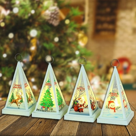 

Handheld Night Light Creative Increase Festive Atmosphere Santa Claus Christmas Eve Triangle Hanging Lights for Gifts Pl