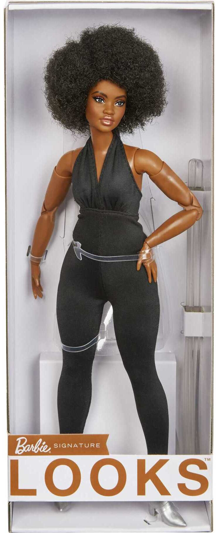 Barbie Looks Collectible Fashion Doll, Posable with Natural Hair & Black Jumpsuit - image 3 of 5