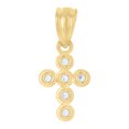 thumbnail image 2 of 10kt Real Yellow Gold Womens Cubic-Zirconia Cross Religious Charm Pendant, 2 of 3